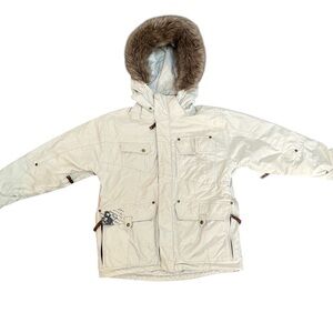Obermeyer size 10 juniors ski and snowboard jacket with removable hood